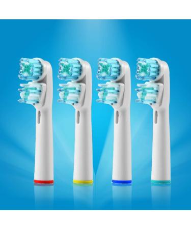 Replacement Brush Heads Compatible with Oral-B-Braun Dual Clean - Pack of 4 Generic Electric Toothbrush Replacement Heads