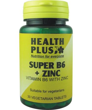 Health Plus Super B6 + Zinc : Vitamin B with Zinc Supplement : 30 Tablets in a Planet-Friendly 99% Recycled Pot