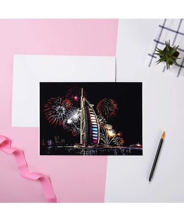 Fireworks Scratch Art Paper Kit for Adults & Kids - DIY Night View Scratchboard Set with Stylus/Black Brush 8.2''x11.4 - Buy Online on GoSupps.com