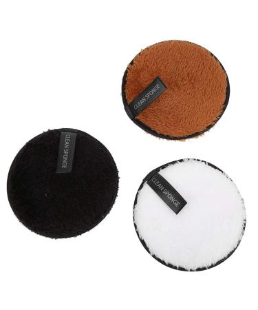 Zerodi's 3-part make-up removal puff double-pace primer cosmetic powder squad reusable make-up remover pads made of microfiber cotton for facial cleaning (#2)