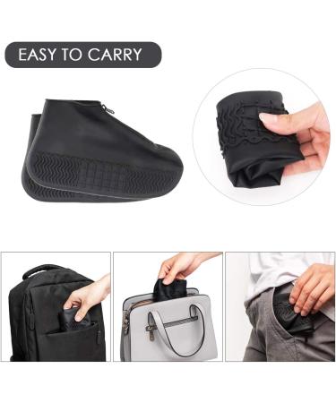 Rehomy Waterproof Shoe Covers | Non-Slip Silicone Rain Overshoes with Zipper | Outdoor Shoe Protector for Kids, Men, Women | Black L (EU 38-42) - Buy Online on GoSupps.com