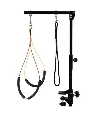 Kalolary Pet Grooming Arm with Clamp, Dog Grooming Loop Noose & Two No Sit Haunch Holder, 33 Inch Height Adjustable Grooming Arm for for Medium and Small Dogs