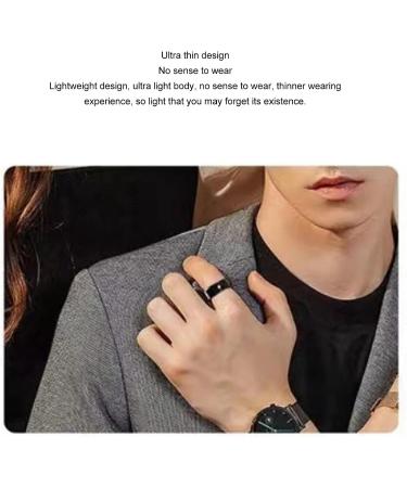 Waterproof Ceramic Smart Ring | BT Connection Health Tracker with Heart Rate Sleep Monitor and More - Universal for Cell Phones (Black No. 22) - Buy Online on GoSupps.com