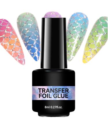 Foil Glue Gel Adhesive for Nails - 8 ml - Strong Adhesion - Requires a UV Lamp for curing - For Home Salon and Nail Art