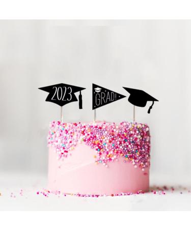 GYORI Graduation Hat Cupcake Toppers - Set of 10 Decorative Cake Toppers with Toothpicks for Birthday and Graduation Parties 10 Pcs - Buy Online on GoSupps.com