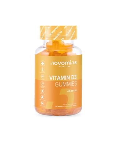 Vitamin D Gummies - High Strength 4000 IU Adult Vitamin D3 Gummies - Chewable Gummy Vitamins - Vegetarian - Gluten Free - Vitamin D Gummies by Novomins