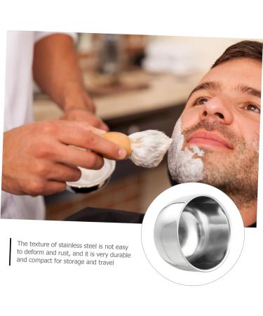 Minkissy Stainless Steel Shaving Soap Peel Shave Foam Shell - Men's Razor Tool Gifts (5pcs) 7.4x7.4cm - Smooth Silver Finish - Buy Online on GoSupps.com