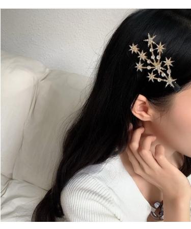 fdsmall Hair Clips Star Rhinestone Hair Clips Rhinestone Duckbill Clips Duckbill Hairpins Hair Accessories for Women Girls Hair Styling Accessories (Gold) - Buy Online on GoSupps.com