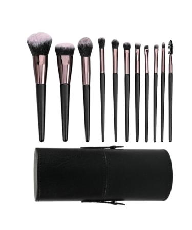 Makeup Brush Set 11 Pieces Makeup Brush Set Soft Bristles Complete Set of Loose Powder Blush Eye Shadow Brush Beauty Tools for Ladies and Girls (Color : B)