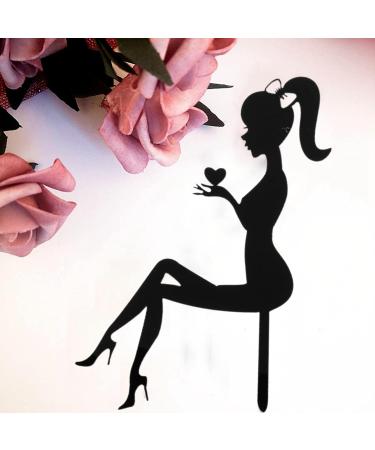Uinfhyknd Pack of 6 High Heel Girls Birthday Cake Decoration Cake Toppers (Black) - Buy Online on GoSupps.com