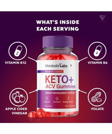 Metabolix Labs Keto ACV Gummies - Advanced Weight Loss Support with 1000MG Apple Cider Vinegar Folate Beet Root & Pomegranate (60 Gummies) - Buy Internationally - Buy Online on GoSupps.com