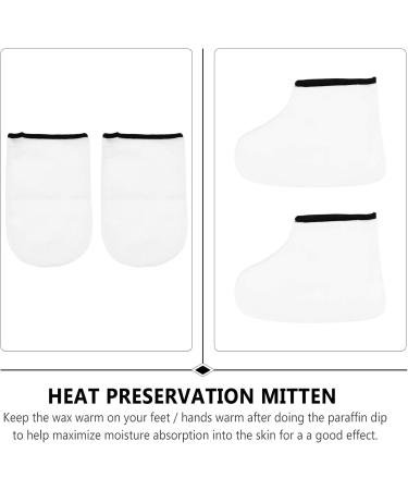 FRCOLOR Gloves Pairs leather horn boots paraffin bath mitts and booties natural kit paraffin wax foot booties gel manicure gloves Thermal Gloves Polyester lining tool keep warm Wax 16x25cm White - Buy Online on GoSupps.com