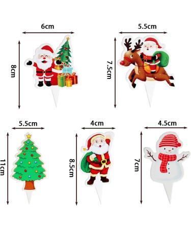 GULELAYAR 90PCS Christmas Cupcake Toppers Santa Claus Tree Snowman Cake Topper DIY Cake Insert Topper Christmas Toothpick Flags Cake Decorations for Christmas Party Holiday Supplies - Buy Online on GoSupps.com