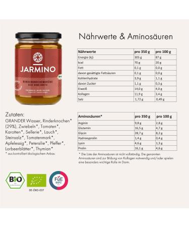 Jarmino Organic Bone Broth - 12x350ml Beef Broth with Collagen & Protein | Pasture Raised | Natural Alternative to Collagen Hydrolysate & Capsules - Buy Online on GoSupps.com