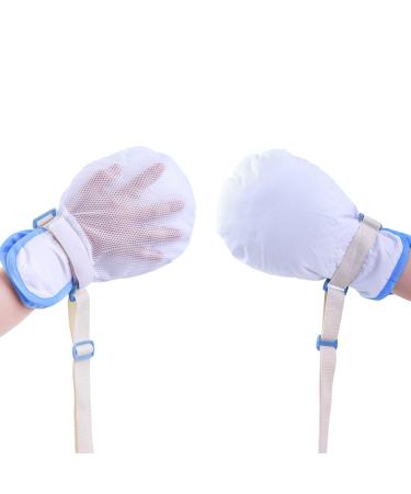 2Pcs  Elderly Restraint Gloves-Alzheimer's Products Anti-Scratch Anti-Extubation Restraint Gloves Finger Separation Design  Thick Sponge Filling  Good Helper for Patients and Caregivers