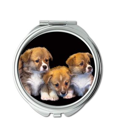 Mirror Compact Mirror Dog Animal Isolated Cute Puppy Pet Small pocket mirror portable mirror