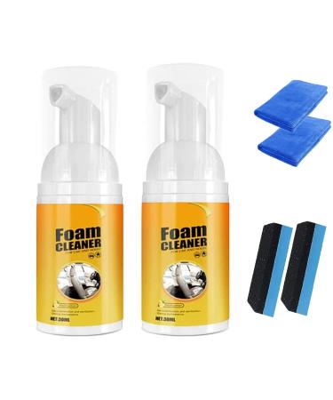 Amplesunshine Foam Cleaner Strong Decontamination Cleaners Spray Multifunctional Car Foam Cleaner Powerful Stain Removal Kit Foam Cleaner for Car and House Lemon Flavor (2Pcs 30ML)