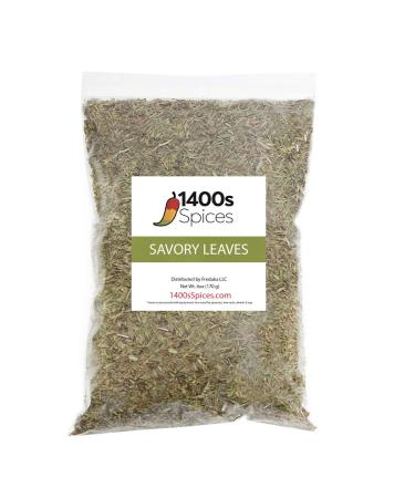 6oz Cut Savory Spice Leaves. Ideal for Soups, Salads, Meat and Vegetables by 1400s Spices