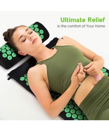 Bellababy Acupressure Set: Massage Mat & Pillow for Pain Relief Stress Relief & Relaxation - Green - Buy Online on GoSupps.com