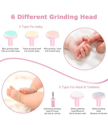6-in-1 Baby Nail File Safety Cutter with LED Light - Safe & Quiet Trimmer for Newborns and Toddlers (Pink) - Buy Online on GoSupps.com