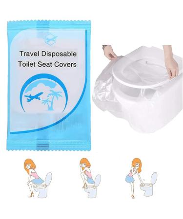 Biodegradable Disposable Plastic Toilet Seat Cover Toilet Seat Paper Bands Flushable Paper Toilet Seat Covers Waterproof and Non Slip Individually Wrapped (100Pcs)