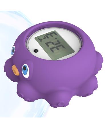 Valuxtin Digital Baby Bath Thermometers Toddler Bath Play Waterproof Floating Thermometer Water 2 Second Readings Lcd Display Baby Room Thermometer (Octopus-purple) JH-813