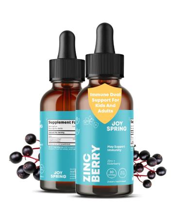 Liquid Zinc Supplement Drops - Zinc for Kids and Elderberry Extract Immune Support Toddler Zinc Sambucus Elderberry Syrup Antioxidant Immune Vitamin Drops - Fast Absorption Vegan 30 Servings 30.0 Servings (Pack of 1)