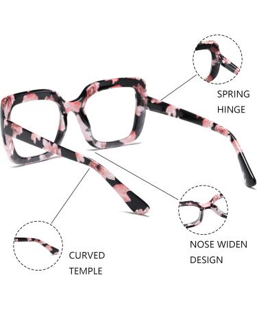 4 Pack Retro Oversized Reading Glasses for Women - Blue Light Blocking Spring Hinge PU Leather Cases - Stylish and Comfortable Readers (1.0x - Buy Online on GoSupps.com