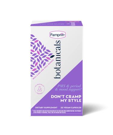 Pamprin Botanicals for PMS & Period Support Holistic Relief for Cramps Mood Swings Bloating with Ashwagandha Magnesium Turmeric Vitamin B6 Chasteberry 22ct