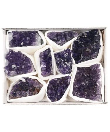 1Box Natural Amethyst Cluster Stones Crystal Quartz Divination Stones Natural Stones Raw Minerals Home Decor - (Color: Violet)