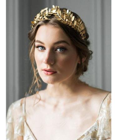Jakawin Gold Leaf Wedding Crown & Tiara for Women - HB009 (Gold) - Buy Online on GoSupps.com