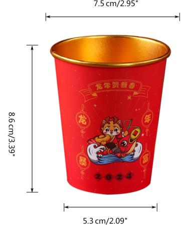 Set of 50 Paper Drinking Cups Dragon Theme Paper Beverage Cups Throwaway Paper Cups Suitable for Party and Gatherings - Buy Online on GoSupps.com