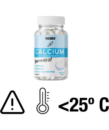 Weider Calcium Gummies 250mg with Vitamin D & K for Absorption - 36 Count, Low Fat, Sugar-Free, Gluten-Free - Buy Online on GoSupps.com