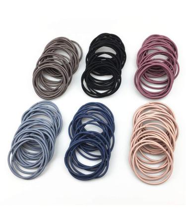 Hair tie 100 pieces 6 colors Elastic hair tie Hair tie Small children's ponytail owner soft thin hair tie mini hair rope headdress 4.5 cm women girls daily life school