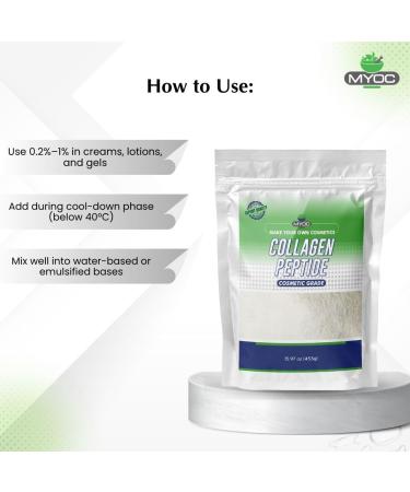 Peptides de collag ne | Prot ines de qualit cosm tique pour soins de la peau lotions et gels 453 g 453g - Buy Online on GoSupps.com