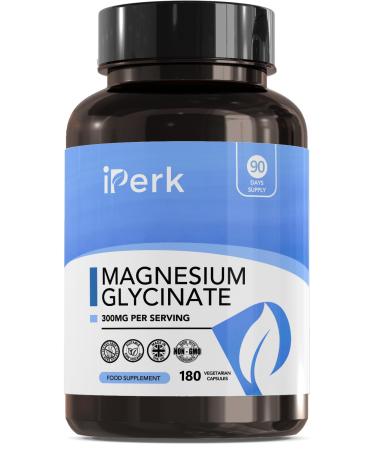 Magnesium Glycinate Capsules provide 300 mg of Pure Elemental Magnesium Per Serving 180 Vegan Caps | Magnesium Supplement Non GMO Dairy & Gluten Free Magnesium 180 Count (Pack of 1)