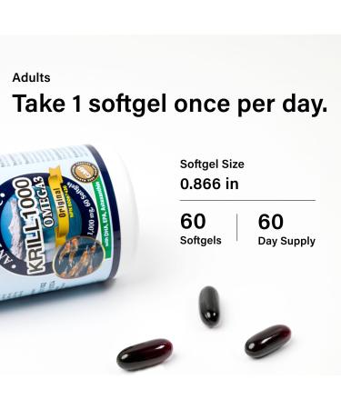 ADVANCED OMEGA Antarctic Krill Oil 1000mg Contains Omega-3 Fatty Acid EPA DHA Axtaxanthin and Phospholipids (60 Count) - Buy Online on GoSupps.com
