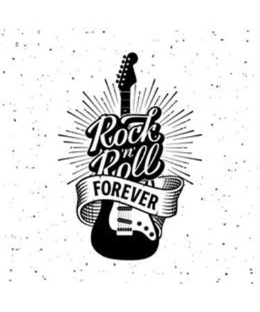 Artsure 6 Sheets Temporary Fake Tattoos For Men Adults Rock Festival Rock Roll Forever Guitar Ribbon Sl Temporary Fake Tattoo For Women Neck Arm Chest For Woman 3 7 X 3 7 Inch