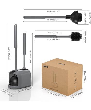 Modern 2-in-1 Toilet Plunger and Brush Combo Set with Holder - Gray, Heavy Duty Bathroom Cleaning Tool - Buy Online on GoSupps.com