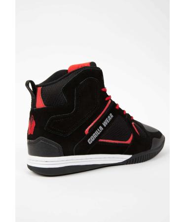 Gorilla Wear Troy High Top Bodybuilding Shoes for Men - Black/Red Sport Training & Workout Footwear - Comfortable & Stylish - EU Size 38 - Buy Online on GoSupps.com