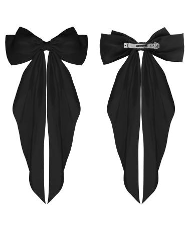 Buy Wllhyf Soft Satin Hair Clips - Large Loop French Hairpins for Women & Girls | Stylish Black Metal Arch Node for Parties - Buy Online on GoSupps.com