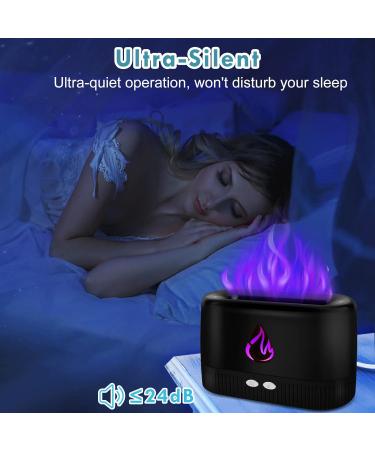 Flame Essential Oil Diffuser - Augot Aroma Diffuser with 5 Color Changing Flame Light No-Water Auto-Off Noiseless Humidifier for Spa Home Office & Yoga - Black - Buy Online on GoSupps.com