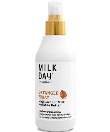 Milk Day Detangle Spray with Coconut Milk & Shea Butter | Hydrate & Smooth | Prevent Split Ends & Breakage| Cruelty Free & Made in USA (8.5 ounces)