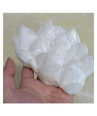 Crystal Cluster 1pc Natural White Crystals Cluster Stones Point Specimen Home Decor Quartz Label Gift Full of Texture (Size : 300-400g)