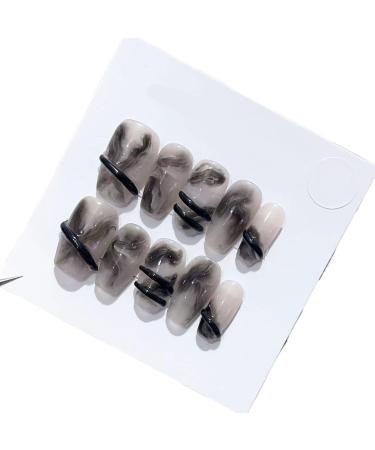 Handmade Long and Short Nail Patches for Artificial Nail Enhancement(Color:19587 Size:XS)