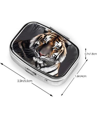Shop Tiger at Rest 2 Compartment Pill Case | Cute Travel Pill Organizer | Small Purse Pill Box for Easy Travel Gifts - Buy Online on GoSupps.com