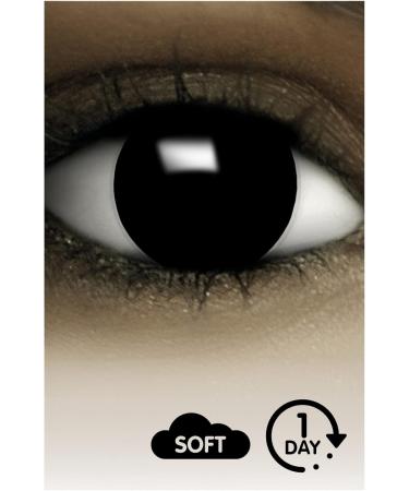 FXCONTACTS Halloween Black Colored Contact Lenses - Prescription-Free 2 Pieces (1 Pair) for Spooky Looks - Buy Online on GoSupps.com