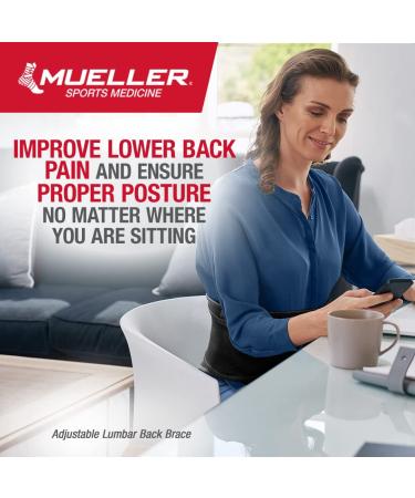 Mueller Adjustable Back Brace - Back Support for Men and Women - Black - One Size - Buy Online on GoSupps.com