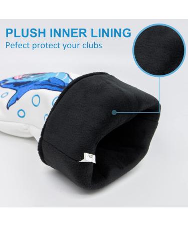 Shark Embroidery Golf Head Covers Set - Driver, Fairway, Hybrid, Putter for Titleist & Callaway - Buy Online on GoSupps.com