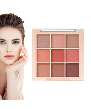 Eyeshadow Palette Waterproof Matte 9 Colors Shimmering Glitter Makeup Palette Eyeshadow Makeup Palette for Women and Girls 718403 Grapefruit Broken Gold Plate